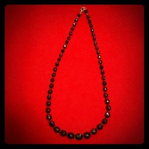 Black Diamond Cut Beaded Necklace